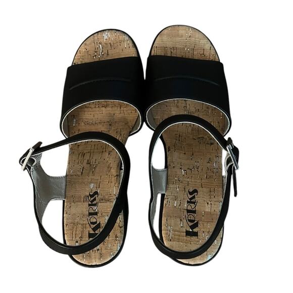 NWOT Women's Korks Black Bardot Wedge Sandal – Sz 11 - Picture 7 of 8